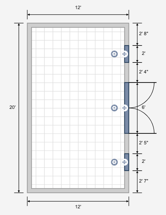 Floor plan graph for a customized shed
